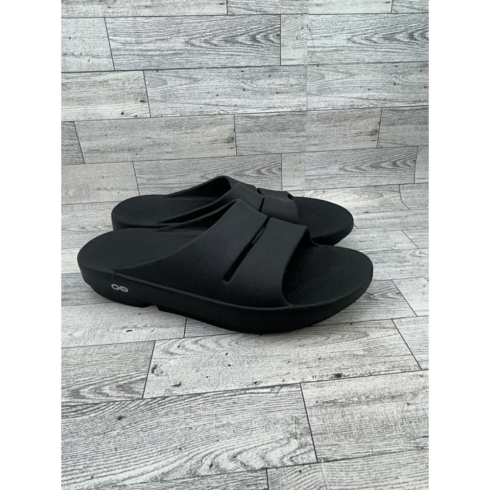 OOFOS OOahh Recovery Slides Black M10 W12 EU 43 Comfort Sandal